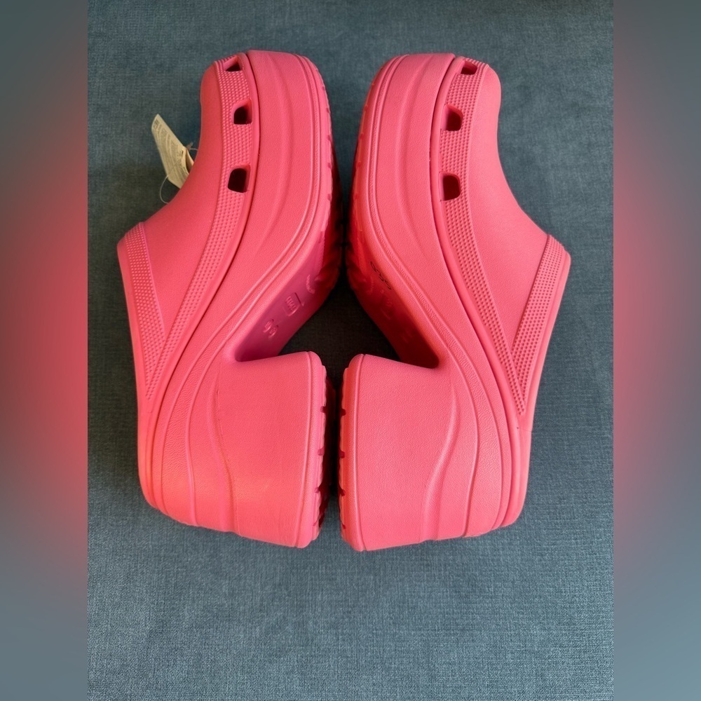 Crocs Siren Clogs Men’s SZ 12 Woman’s SZ 14 Pink High Heel Platform Comfort Shoe - Picture 6 of 9